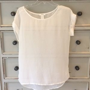 White, sheer top